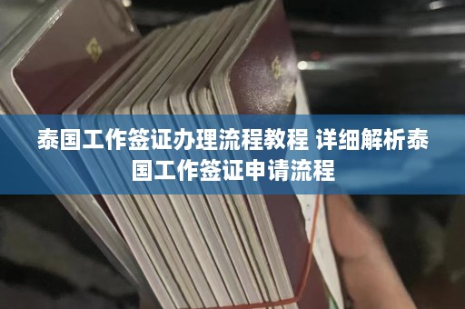 泰国工作签证办理流程教程 详细解析泰国工作签证申请流程  第1张