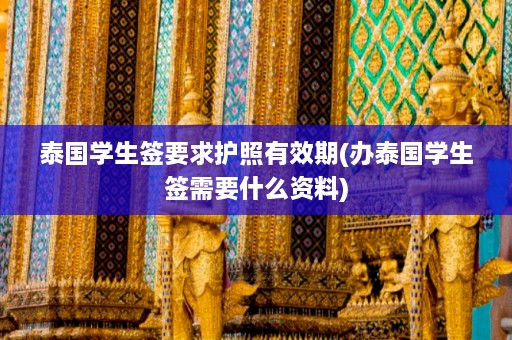 泰国学生签要求护照有效期(办泰国学生签需要什么资料)  第1张