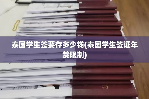 泰国学生签要存多少钱(泰国学生签证年龄限制)