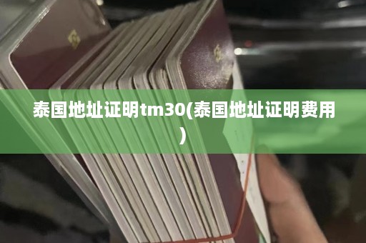 泰国地址证明tm30(泰国地址证明费用)