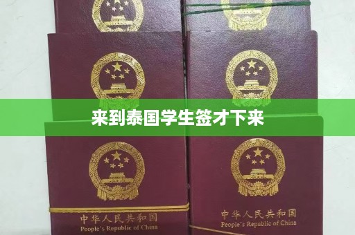 来到泰国学生签才下来