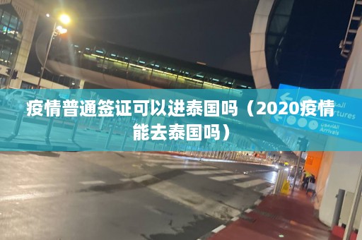 疫情普通签证可以进泰国吗（2020疫情能去泰国吗）