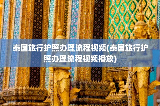 泰国旅行护照办理流程视频(泰国旅行护照办理流程视频播放)  第1张