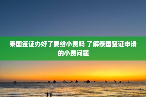 泰国签证办好了要给小费吗 了解泰国签证申请的小费问题