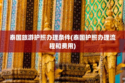 泰国旅游护照办理条件(泰国护照办理流程和费用)  第1张