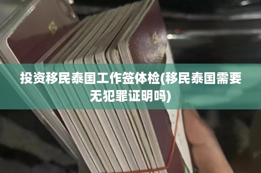 投资移民泰国工作签体检(移民泰国需要无犯罪证明吗)  第1张