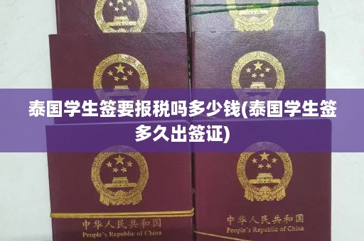 泰国学生签要报税吗多少钱(泰国学生签多久出签证)