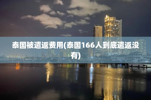 泰国被遣返费用(泰国166人到底遣返没有)  第1张