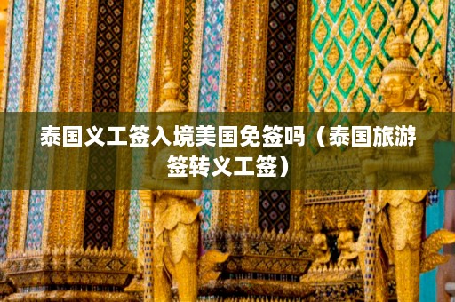 泰国义工签入境美国免签吗（泰国旅游签转义工签）  第1张