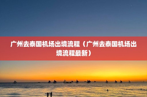 广州去泰国机场出境流程（广州去泰国机场出境流程最新）