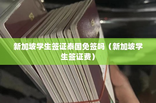 新加坡学生签证泰国免签吗（新加坡学生签证费）  第1张