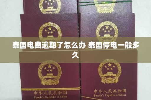 泰国电费逾期了怎么办 泰国停电一般多久