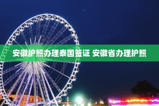 安徽护照办理泰国签证 安徽省办理护照