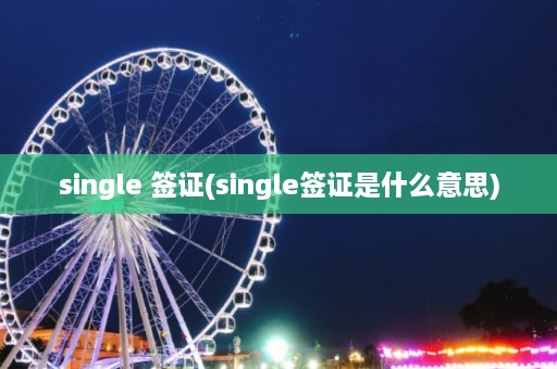 single 签证(single签证是什么意思)  第1张