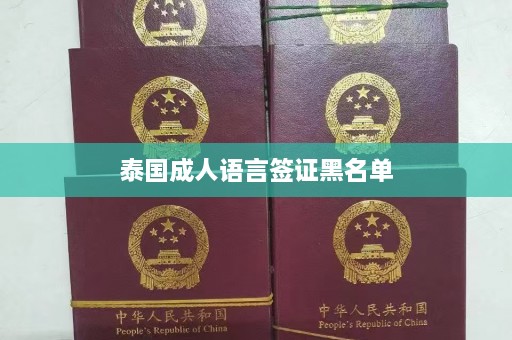 泰国成人语言签证黑名单  第1张