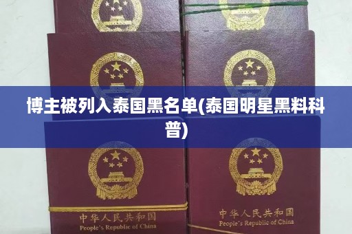 博主被列入泰国黑名单(泰国明星黑料科普)