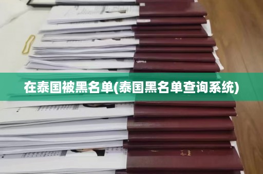 在泰国被黑名单(泰国黑名单查询系统)  第1张