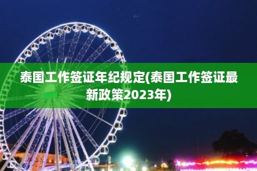 泰国工作签证年纪规定(泰国工作签证最新政策2023年)  第1张