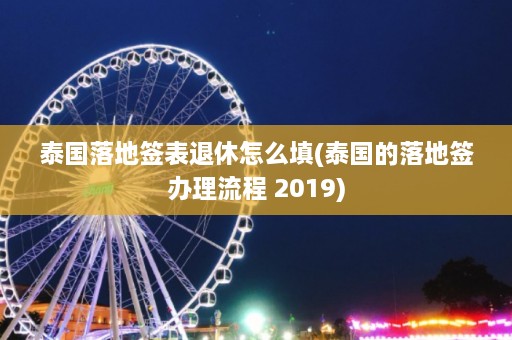 泰国落地签表退休怎么填(泰国的落地签办理流程 2019)  第1张