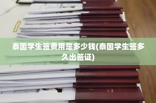 泰国学生签费用是多少钱(泰国学生签多久出签证)