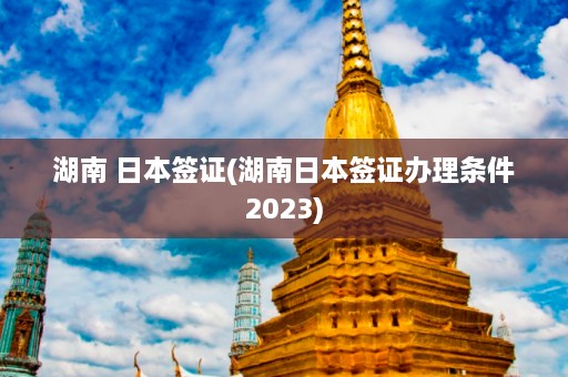 湖南 日本签证(湖南日本签证办理条件2023)