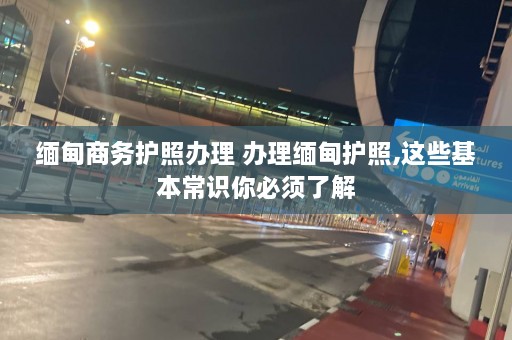 缅甸商务护照办理 办理缅甸护照,这些基本常识你必须了解