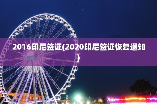 2016印尼签证(2020印尼签证恢复通知)