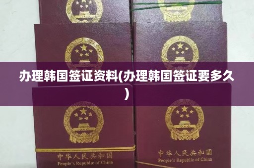 办理韩国签证资料(办理韩国签证要多久)