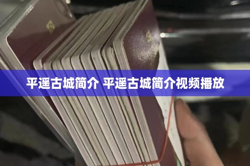 平遥古城简介 平遥古城简介视频播放  第1张