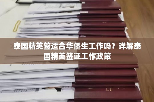 泰国精英签适合华侨生工作吗？详解泰国精英签证工作政策