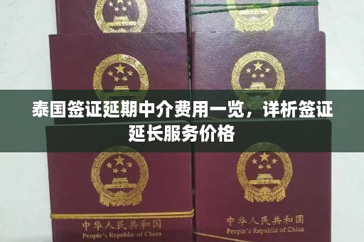 泰国签证延期中介费用一览，详析签证延长服务价格