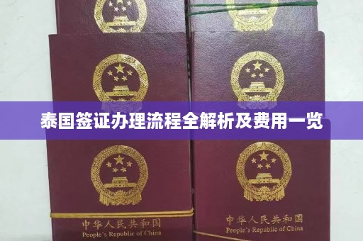 泰国签证办理流程全解析及费用一览