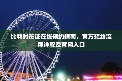 比利时签证在线预约指南，官方预约流程详解及官网入口