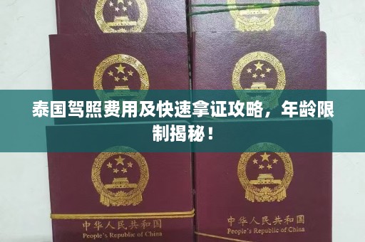 泰国驾照费用及快速拿证攻略，年龄限制揭秘！