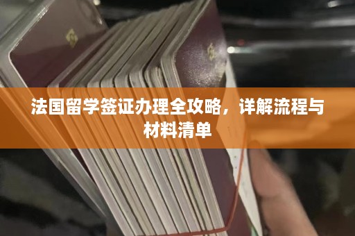 法国留学签证办理全攻略，详解流程与材料清单