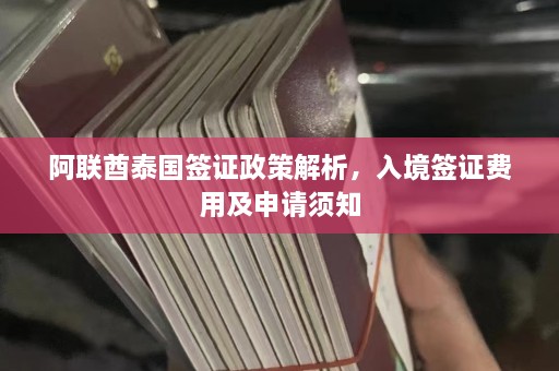 阿联酋泰国签证政策解析，入境签证费用及申请须知