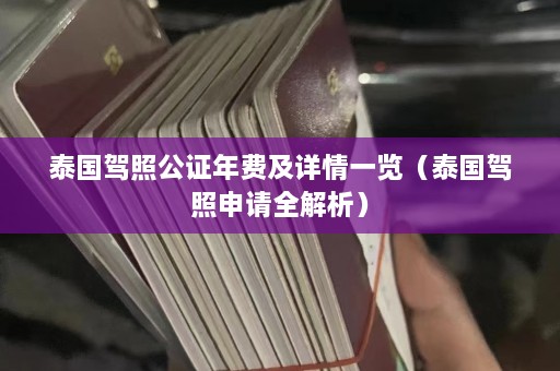 泰国驾照公证年费及详情一览（泰国驾照申请全解析）