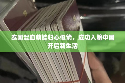 泰国混血萌娃归心似箭，成功入籍中国开启新生活