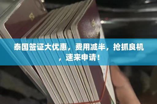 泰国签证大优惠，费用减半，抢抓良机，速来申请！