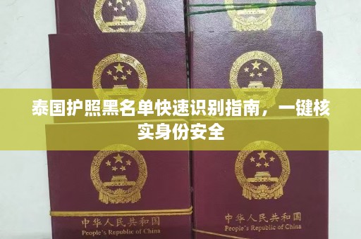 泰国护照黑名单快速识别指南，一键核实身份安全