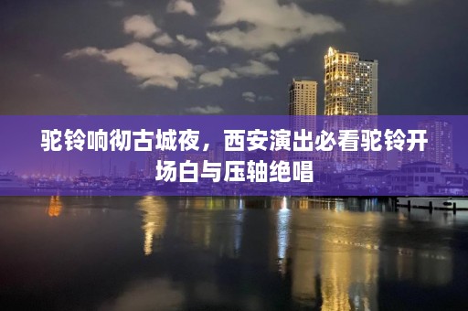 驼铃响彻古城夜，西安演出必看驼铃开场白与压轴绝唱