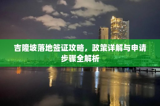 吉隆坡落地签证攻略，政策详解与申请步骤全解析