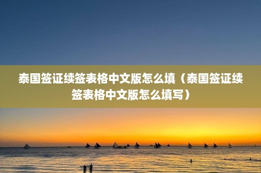 泰国签证续签表格中文版怎么填（泰国签证续签表格中文版怎么填写）