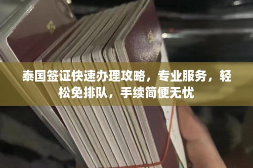 泰国签证快速办理攻略，专业服务，轻松免排队，手续简便无忧