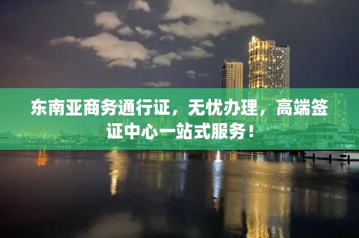 东南亚商务通行证，无忧办理，高端签证中心一站式服务！