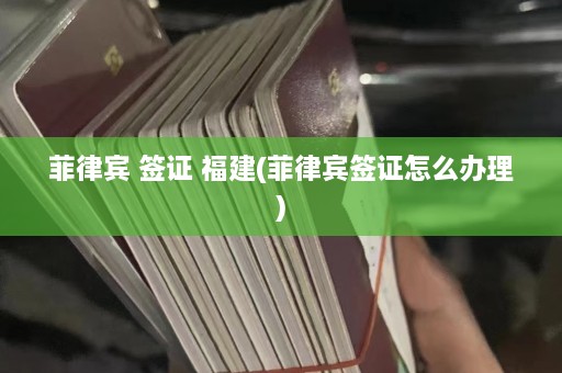 菲律宾 签证 福建(菲律宾签证怎么办理)  第1张