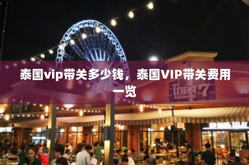 泰国vip带关多少钱，泰国VIP带关费用一览