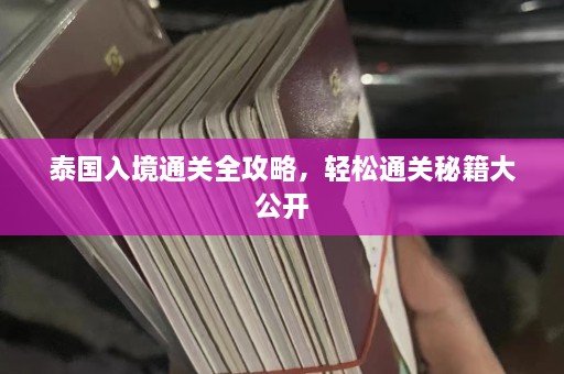 泰国入境通关全攻略，轻松通关秘籍大公开