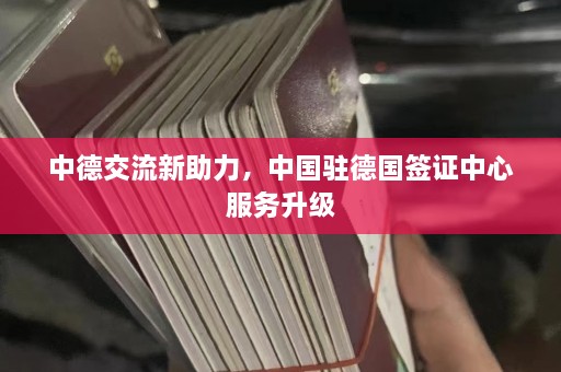 中德交流新助力，中国驻德国签证中心服务升级