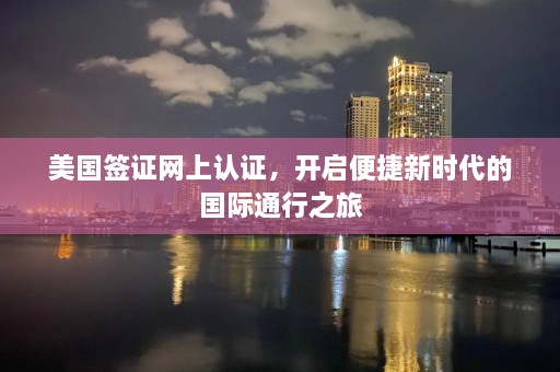 美国签证网上认证，开启便捷新时代的国际通行之旅  第1张